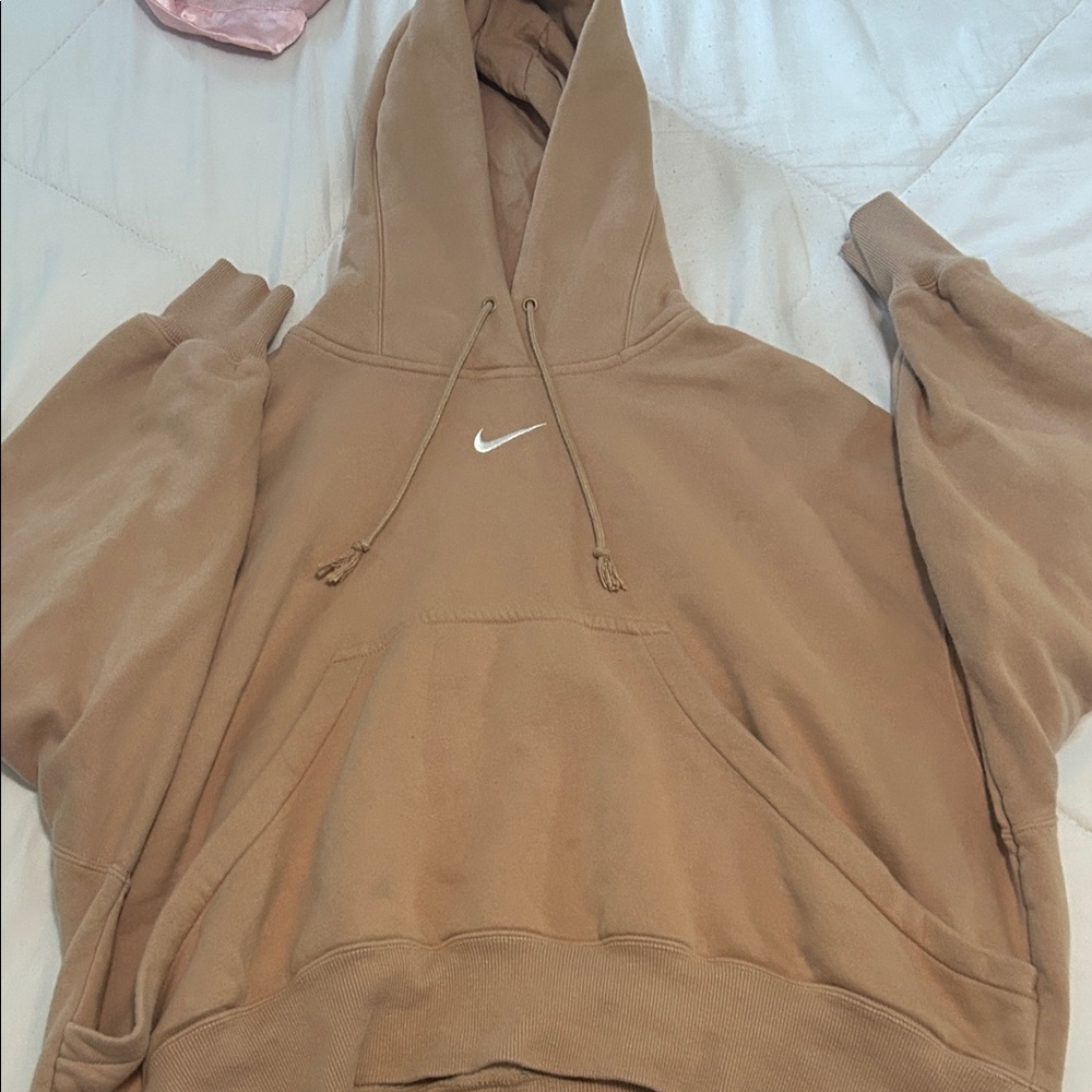 Nike Brown Hoodie with White Logo